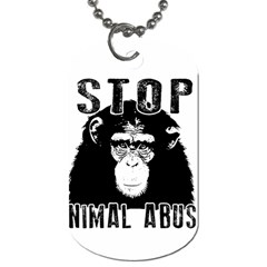 Stop Animal Abuse - Chimpanzee  Dog Tag (one Side)