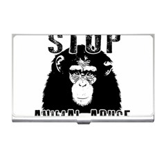 Stop Animal Abuse - Chimpanzee  Business Card Holders by Valentinaart