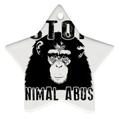 Stop Animal Abuse - Chimpanzee  Star Ornament (two Sides) by Valentinaart