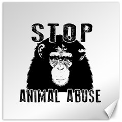 Stop Animal Abuse - Chimpanzee  Canvas 12  X 12   by Valentinaart