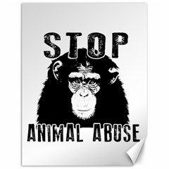 Stop Animal Abuse - Chimpanzee  Canvas 12  X 16   by Valentinaart