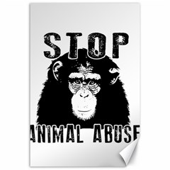 Stop Animal Abuse - Chimpanzee  Canvas 24  X 36  by Valentinaart