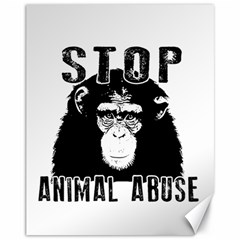 Stop Animal Abuse - Chimpanzee  Canvas 11  X 14   by Valentinaart