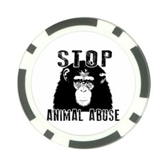 Stop Animal Abuse - Chimpanzee  Poker Chip Card Guard by Valentinaart