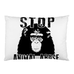 Stop Animal Abuse - Chimpanzee  Pillow Case by Valentinaart