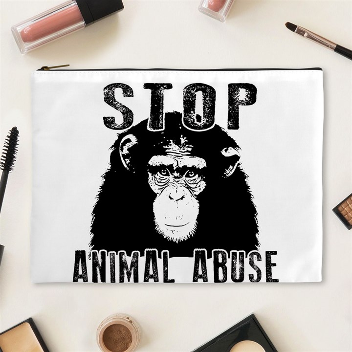 Stop Animal Abuse - Chimpanzee  Cosmetic Bag (XL)