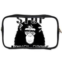 Stop Animal Abuse - Chimpanzee  Toiletries Bags by Valentinaart