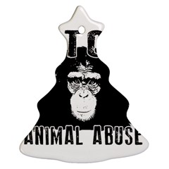 Stop Animal Abuse - Chimpanzee  Christmas Tree Ornament (two Sides) by Valentinaart