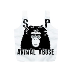 Stop Animal Abuse - Chimpanzee  Full Print Recycle Bags (s)  by Valentinaart