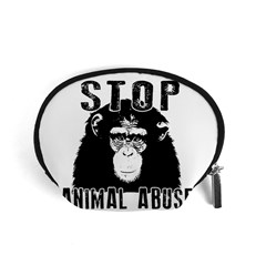 Stop Animal Abuse - Chimpanzee  Accessory Pouches (small)  by Valentinaart