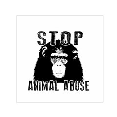 Stop Animal Abuse - Chimpanzee  Small Satin Scarf (square) by Valentinaart