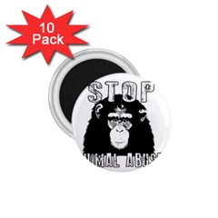 Stop Animal Abuse - Chimpanzee  1 75  Magnets (10 Pack)  by Valentinaart