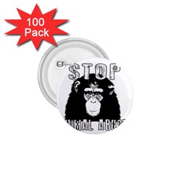 Stop Animal Abuse - Chimpanzee  1 75  Buttons (100 Pack)  by Valentinaart