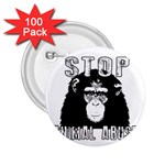 Stop Animal Abuse - Chimpanzee  2.25  Buttons (100 pack)  Front