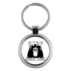 Stop Animal Abuse - Chimpanzee  Key Chains (round)  by Valentinaart