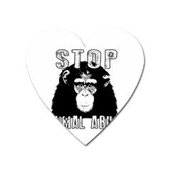 Stop Animal Abuse - Chimpanzee  Heart Magnet by Valentinaart