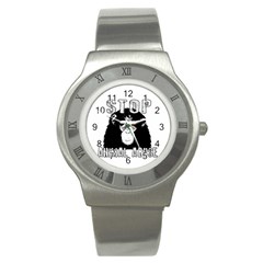 Stop Animal Abuse - Chimpanzee  Stainless Steel Watch by Valentinaart