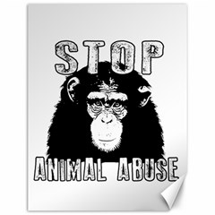 Stop Animal Abuse - Chimpanzee  Canvas 12  X 16   by Valentinaart