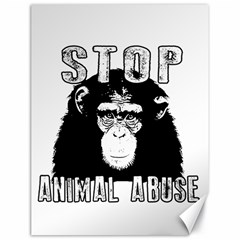 Stop Animal Abuse - Chimpanzee  Canvas 18  X 24   by Valentinaart