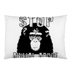 Stop Animal Abuse - Chimpanzee  Pillow Case by Valentinaart