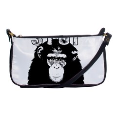 Stop Animal Abuse - Chimpanzee  Shoulder Clutch Bags by Valentinaart