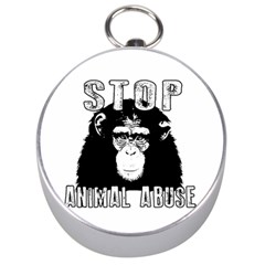 Stop Animal Abuse - Chimpanzee  Silver Compasses by Valentinaart