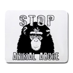 Stop Animal Abuse - Chimpanzee  Large Mousepads by Valentinaart