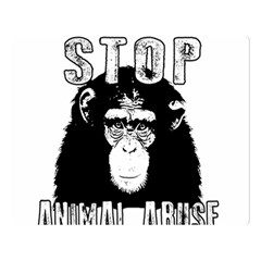 Stop Animal Abuse - Chimpanzee  Double Sided Flano Blanket (large)  by Valentinaart