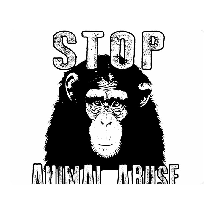 Stop Animal Abuse - Chimpanzee  Double Sided Flano Blanket (Large) 