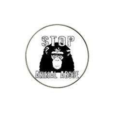 Stop Animal Abuse - Chimpanzee  Hat Clip Ball Marker by Valentinaart