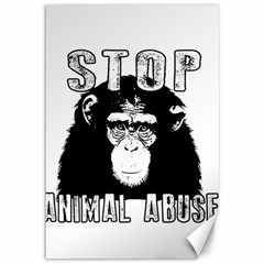 Stop Animal Abuse - Chimpanzee  Canvas 12  X 18   by Valentinaart