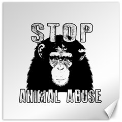 Stop Animal Abuse - Chimpanzee  Canvas 16  X 16   by Valentinaart