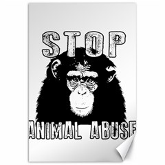 Stop Animal Abuse - Chimpanzee  Canvas 20  X 30   by Valentinaart