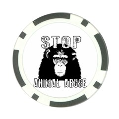 Stop Animal Abuse - Chimpanzee  Poker Chip Card Guard by Valentinaart