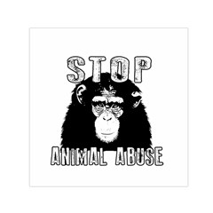 Stop Animal Abuse - Chimpanzee  Small Satin Scarf (square) by Valentinaart