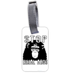 Stop Animal Abuse - Chimpanzee  Luggage Tags (one Side)  by Valentinaart