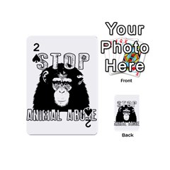 Stop Animal Abuse - Chimpanzee  Playing Cards 54 (mini)  by Valentinaart