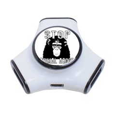 Stop Animal Abuse - Chimpanzee  3-port Usb Hub by Valentinaart