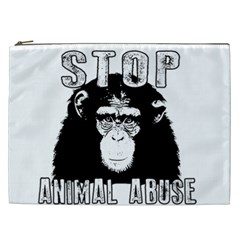 Stop Animal Abuse - Chimpanzee  Cosmetic Bag (xxl)  by Valentinaart