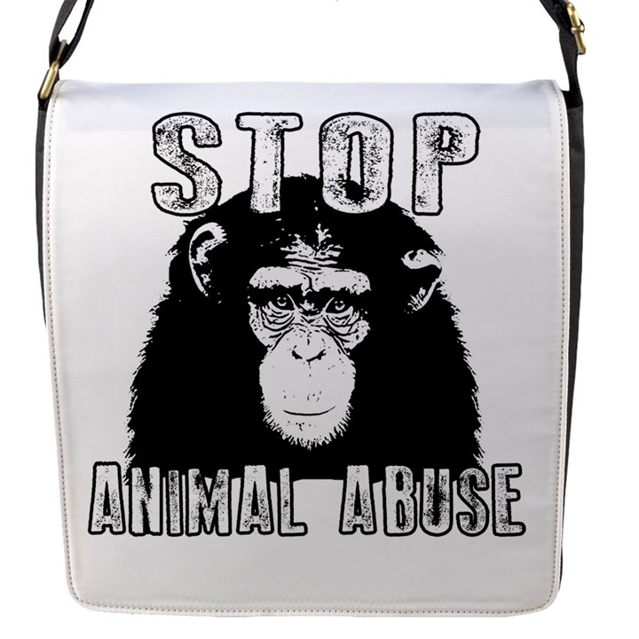 Stop Animal Abuse - Chimpanzee  Flap Messenger Bag (S)