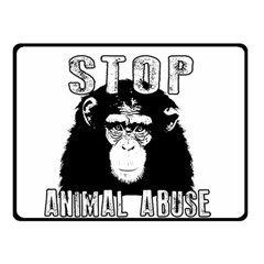 Stop Animal Abuse - Chimpanzee  Double Sided Fleece Blanket (small)  by Valentinaart