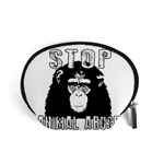 Stop Animal Abuse - Chimpanzee  Accessory Pouches (Small)  Front