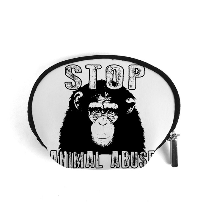 Stop Animal Abuse - Chimpanzee  Accessory Pouches (Small) 