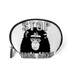 Stop Animal Abuse - Chimpanzee  Accessory Pouches (Small)  Back