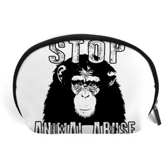 Stop Animal Abuse - Chimpanzee  Accessory Pouches (large)  by Valentinaart