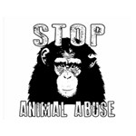 Stop Animal Abuse - Chimpanzee  Double Sided Flano Blanket (Medium)  60 x50  Blanket Front