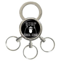 Stop Animal Abuse - Chimpanzee  3-ring Key Chains by Valentinaart