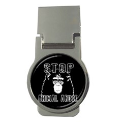 Stop Animal Abuse - Chimpanzee  Money Clips (round)  by Valentinaart