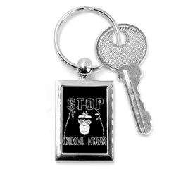 Stop Animal Abuse - Chimpanzee  Key Chains (rectangle)  by Valentinaart