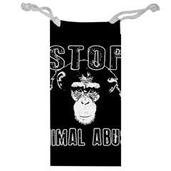 Stop Animal Abuse - Chimpanzee  Jewelry Bag by Valentinaart